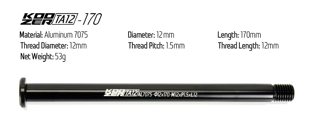 KOOZE TA12 12x100/142/148 Boost 12mm Fork Frame Hubs Wheel Bike for MTB Road Bicycle Parts AL7075 Thru Axle Skewers Shaft Rod