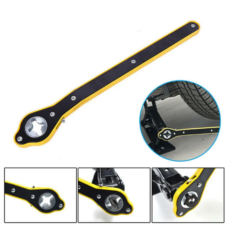 Upgrade Multipurpose Jack Ratchet Spanner Car Vehicles Long Cross Hex