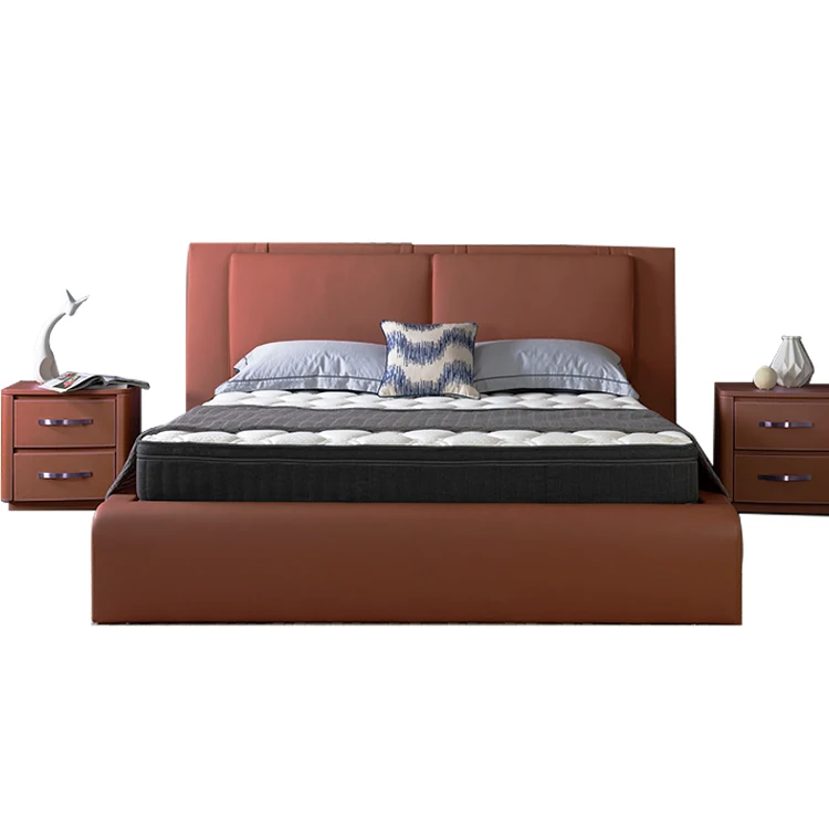 
 2021 European Italian cal design luxury high headboard huge queen king bed frames set  