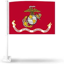 Wholesale Custom Design High Quality Customization Digital Screen UV Printing Printed Marine Corps USMC US Military  Car Flags