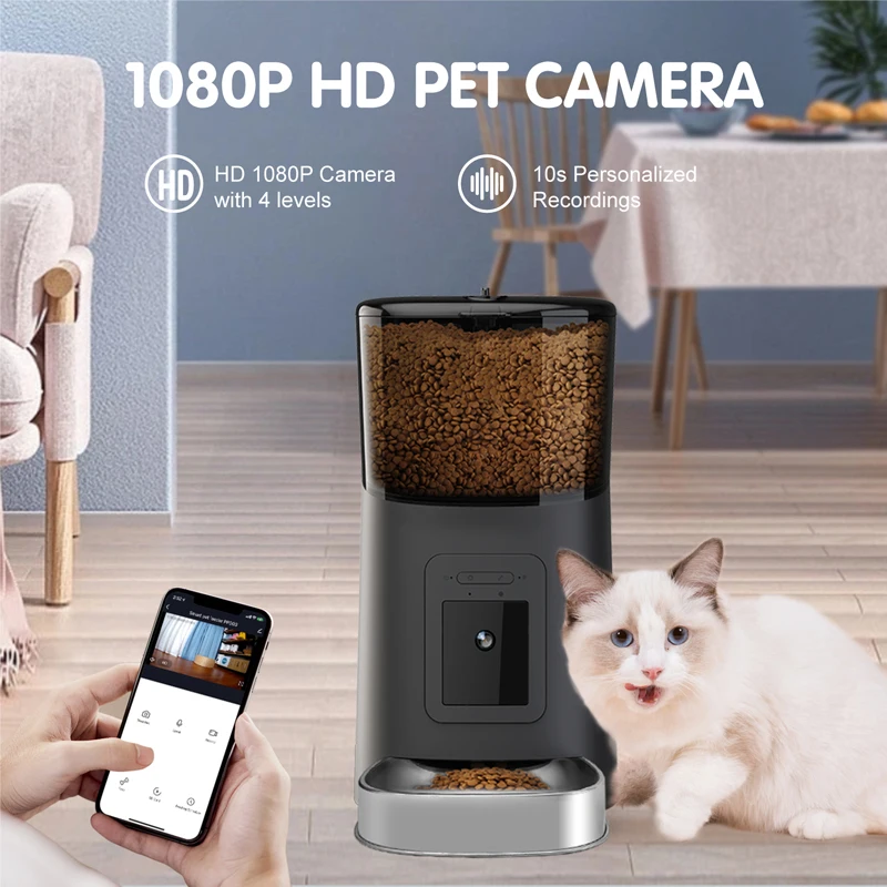 Tuya Smart Automatic Pet Feeder For Cats And Dogs Wifi Pet Feeder With