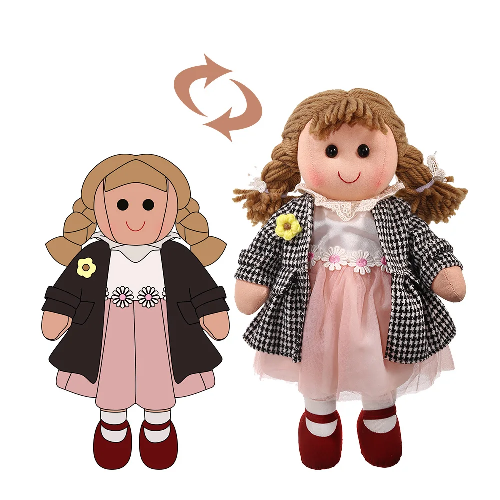 Оптовая продажа мягкая плюшевая тряпичная кукла чистая с розовым платьем дешевая индивидуальная принцессы для