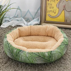 Super Soft Fabric Dog Bed Comfortable Donut Round Dog Bed Washable Pet Cushion