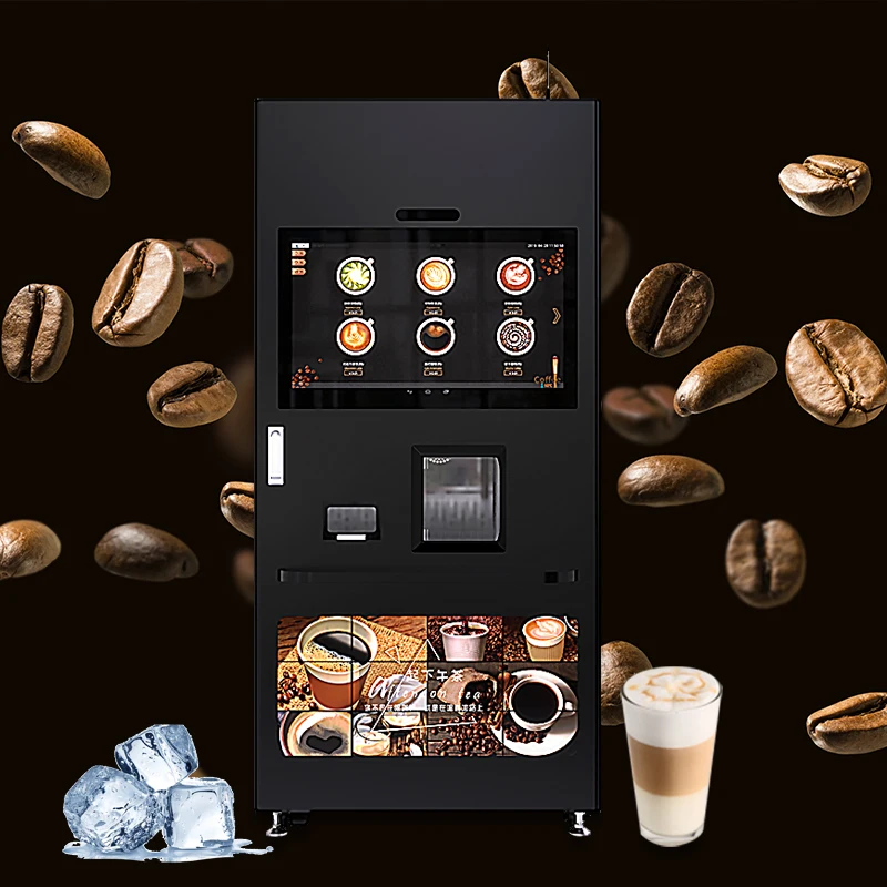 coffee vending machine Iced/hot Smart Type Bean to Cup Coffee Vending Machine with Ice maker