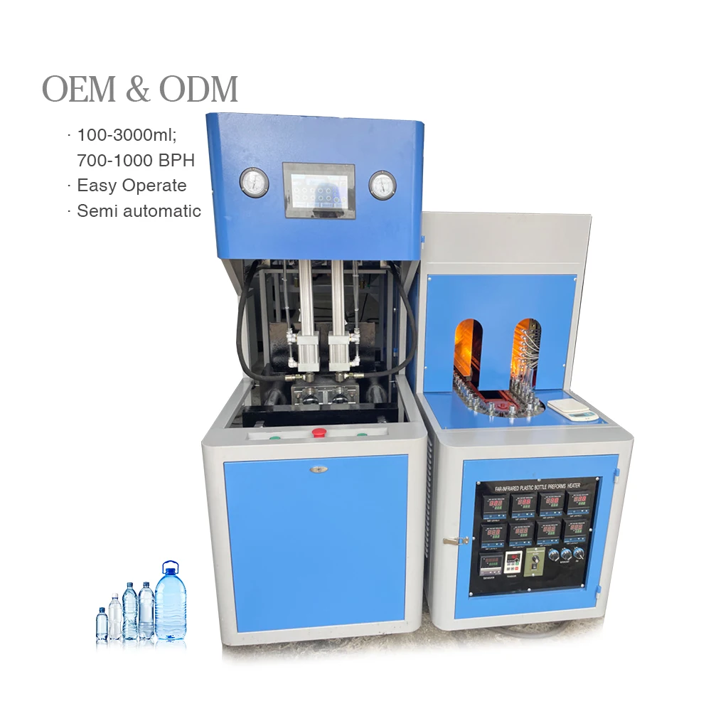 Hot selling semi automatic 2 cavity pet blow molding machine