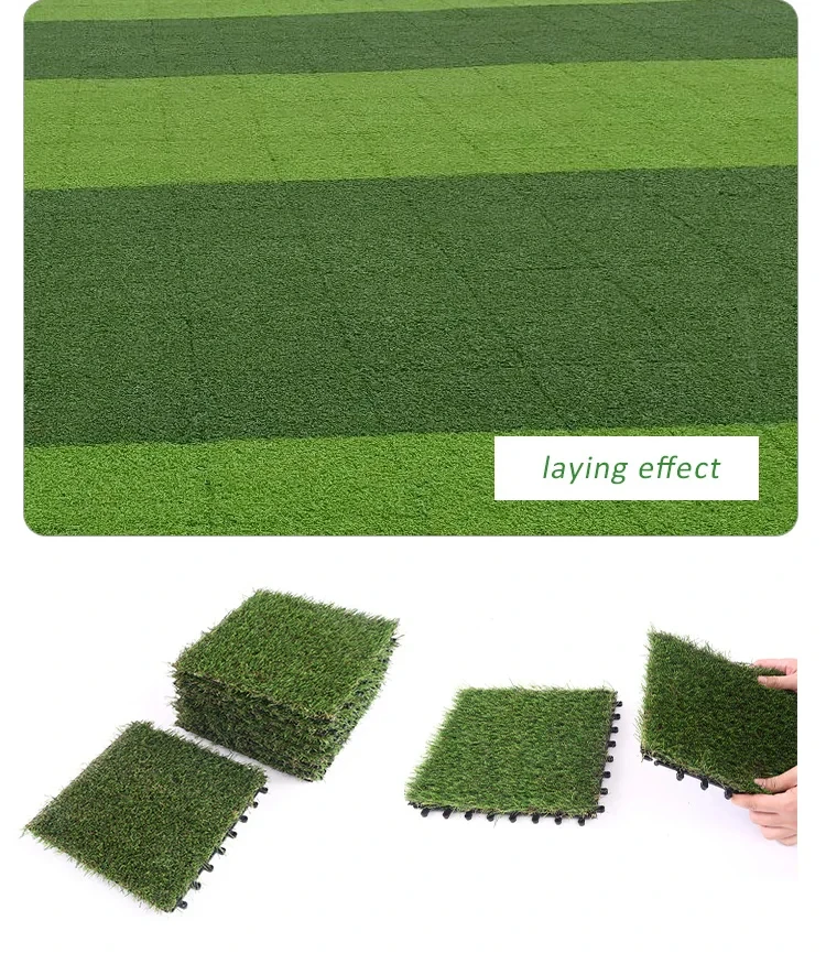 Easy To Install Artificial Grass Interlocking Tiles Pp Grass Tiles For