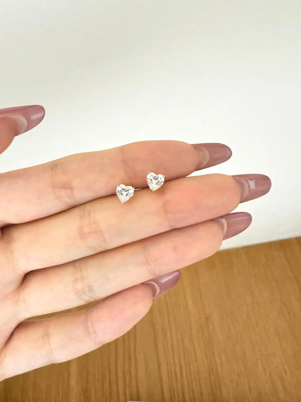 KAKODIY Luxury Jewelry Earrings 18K Gold Plate Sterling Silver 925 Sterling Silver Heart Stud Earrings 5A Cubic Zirconia Earrings detail 3