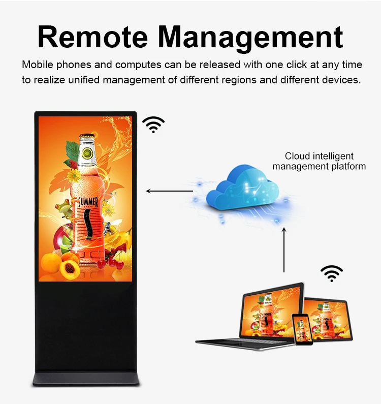 Quality 1080P 43 55 Inch 4K UHD Digital Signage Touch 32 Indoor Lcd Advertising Display Stand for Restaurant AD Equipment