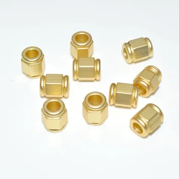 Gold Plating Matte Surface solid brass square Metal Tube Spacer Loose Beads for jewelry making