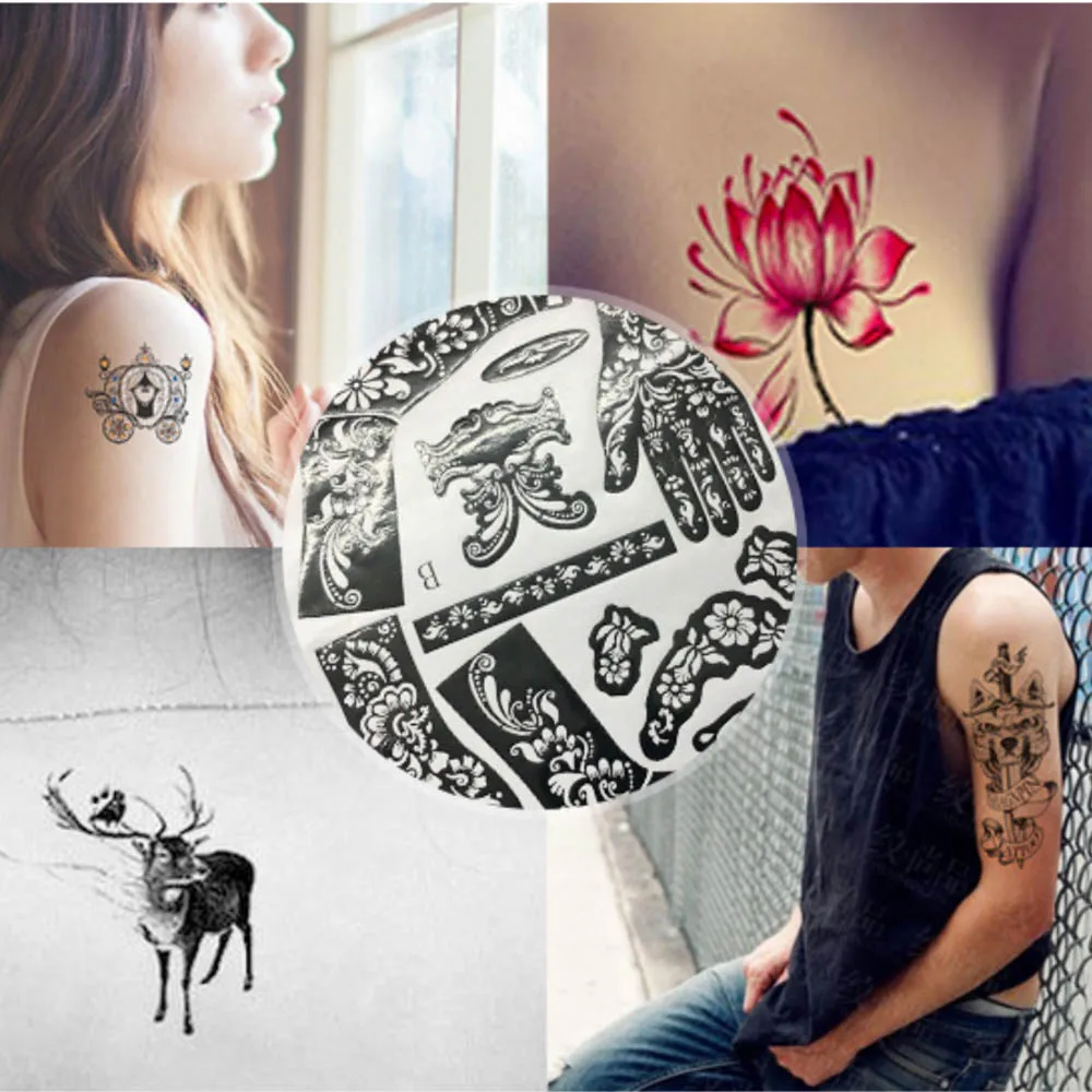 
 Пользовательские дешевые наклейки-трафареты для татуировок с хной для рук  