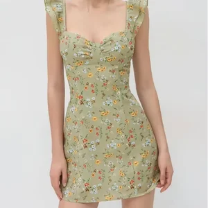 2025 Women's Summer Mini Dress Floral Print Casual Collarless Above Knee Length