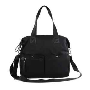 Custom Simple Nylon Casual Tote Bag Soft Durable Eco-Friendly Business Wedding Waterproof Zipper Closure Lady ODM Daily Use