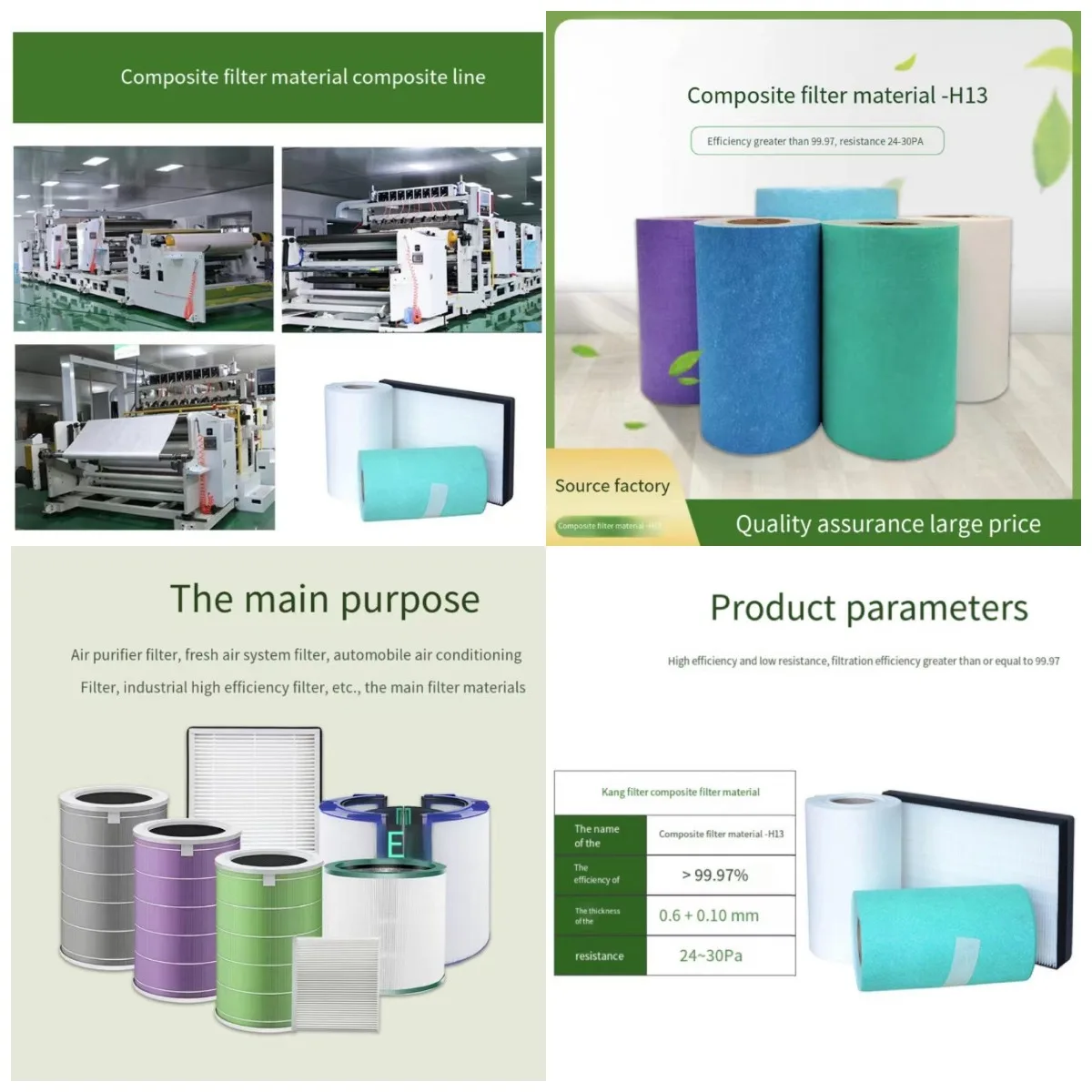 Non Woven Fiber Cloth Non Woven Activated Carbon VOC Material Custom Size Electrostatic Cotton Filter For Air Conditioner