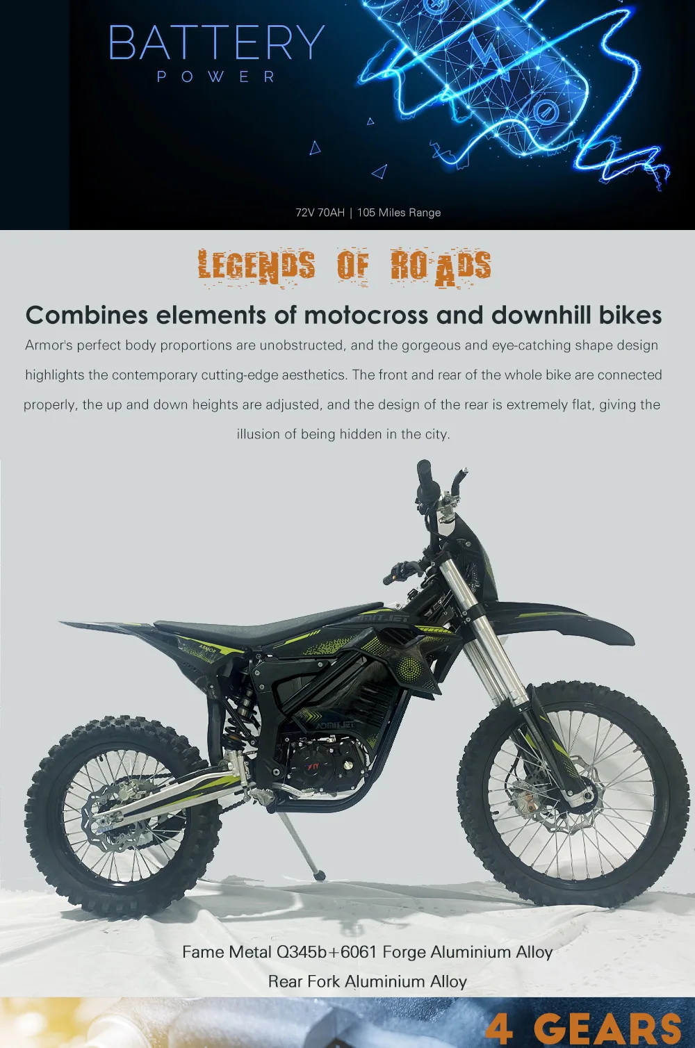 E Dirt Bike Offroad Ebikes Electric Motorcycle For Adult
