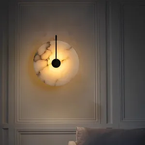 Nordic Modern 7W LED Wall Lamp Natural Marble Decorative Warm White Living Room Corridor Bedroom Study Indoor Hotel Use