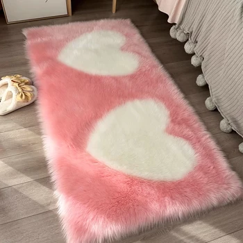 Furry Rug Carpet Chinese Carpet Ins Gradient Silk Wool Living Room Study Bedroom High Pile Shag Carpet Comfortable