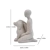 Sitting man and Dog - Sandstone color