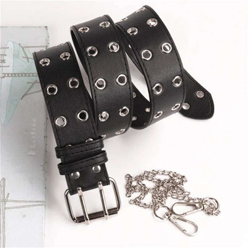 Женский двухбортный ремень из искусственной кожи с