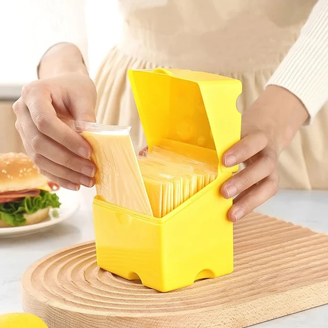 Cheese Storage Containers with Lid Slice Cheese Holder Sliced Cheese Saver Keeper for Refrigerator