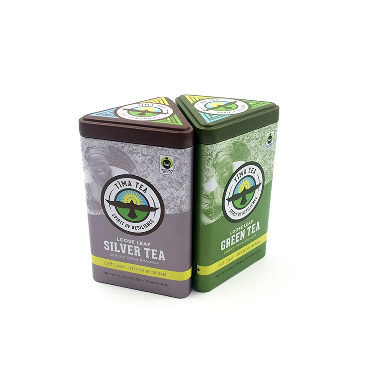 Hot Sale Customized Triangular Shape Tin Box Metal Can With Rolled-In Edge on the Lid and the Bottom