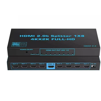SY 8 Port 4K HDMI Splitter 60Hz 1 in 8 Out  with Scalar HDMI2.0b support HDCP2.2 Compatible for Xbox PS4 Fire Stick