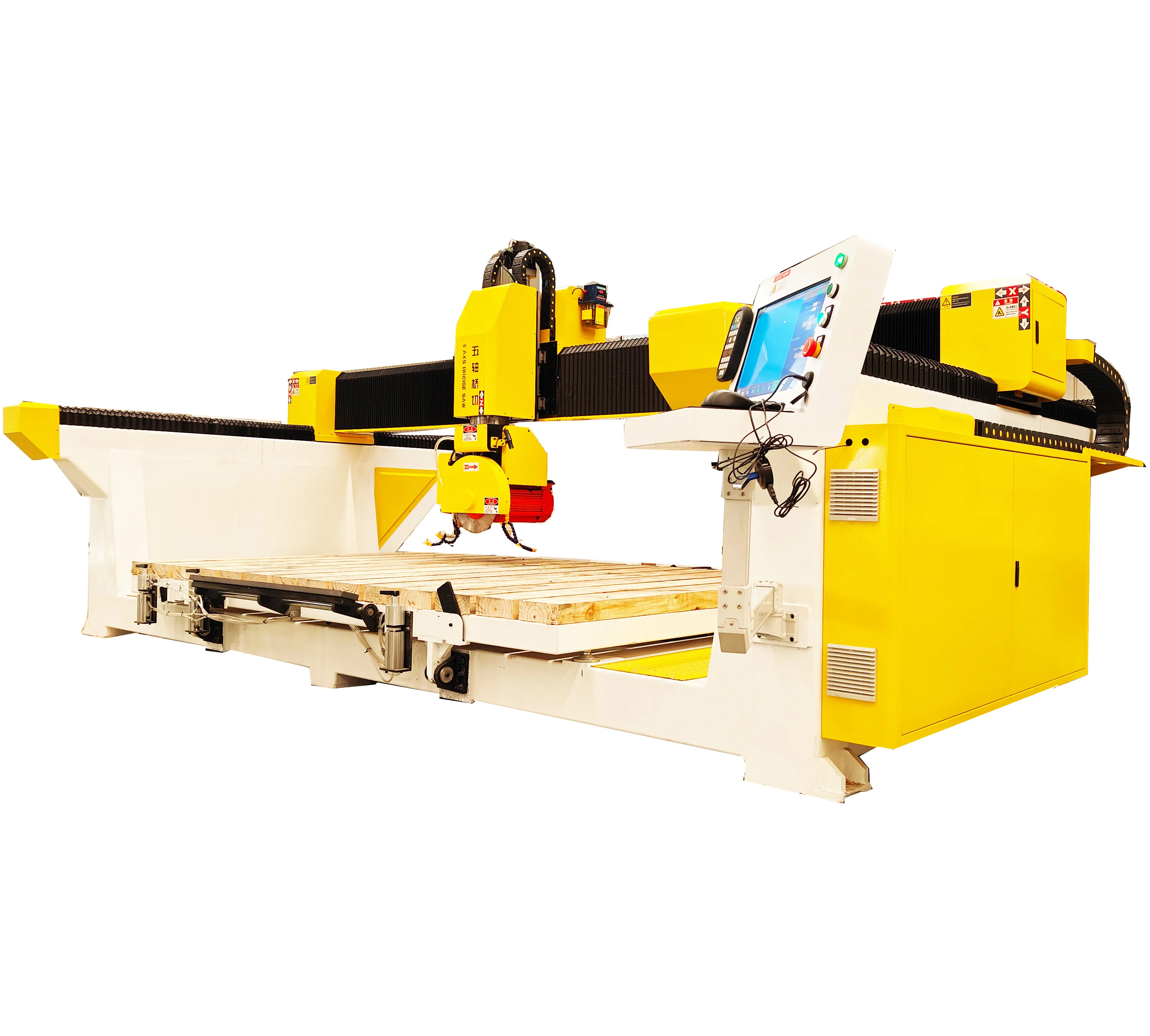 5 axis Bridge saw type cnc stone cutting machine for marble granite kitchen countertop