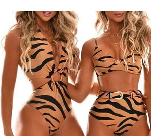 Hot Sale V Neck One Piece Tummy Control Swimsuits for Women Hot Design Womens Wild Style Micro Bikini