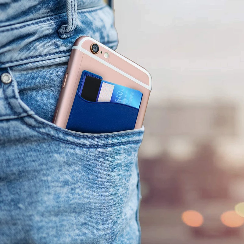 Silicone Rubber Credit Debit Id Money Case Pouch Sleeve Adhesive