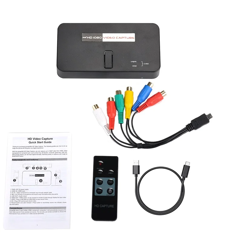 Ezcap284 HD Video Capture and Stream Video From RCA, VHS, VCR, DVD, Camcorders, Hi8, HDMI Video Recorder