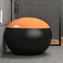 2022 new arrivals egg shaped toilet S-trap floor mounted smart toilet orange black Colored toilet bowl
