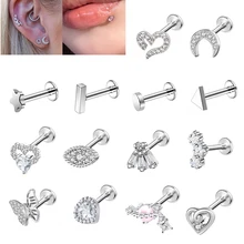 1PCS stylish stainless steel body Piercing Accessories for Ladies Party Body Accessories Heart-shaped disc lip ring Lip stud