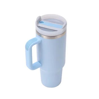 YIYUAN HONG 40 oz Insulated Double Wall Stainless Steel Travel Mug Outdoor Sports with Lid Straw Handgrip Unisex for Gym Use