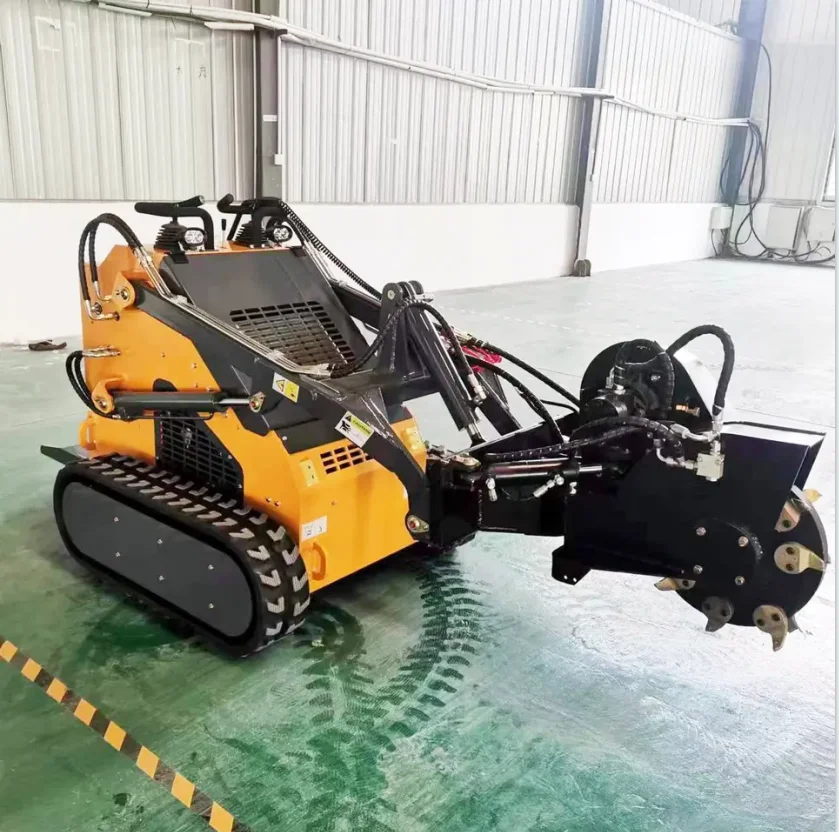 CE EPA Walk Behind Crawler Mini Skid Steer Loader 500kg 700kg 800kg 1000kg 1200kg with Stump Grinder