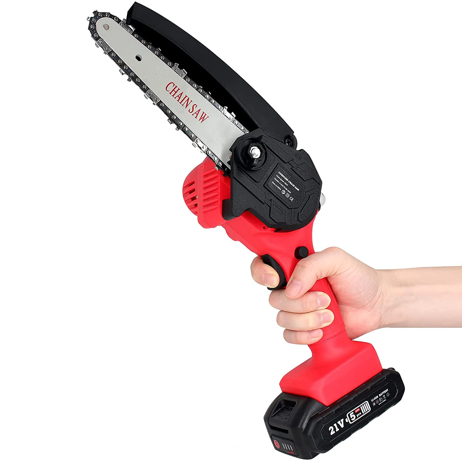 6 дюймов для удаления масла бензопила аккумуляторная высокой мощности перезаряжаемые Защитная крышка отделения резьба по дереву Мини Электрическая цепная пила