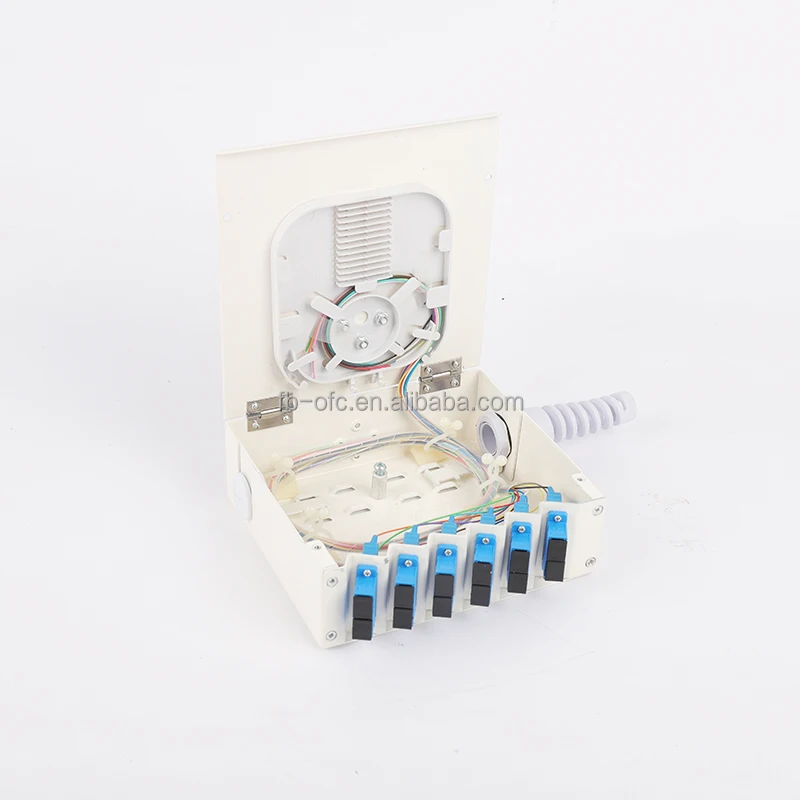 Fiber Optic Din Rail 12 Fibers Optical Fiber Terminal Box Indoor Wall