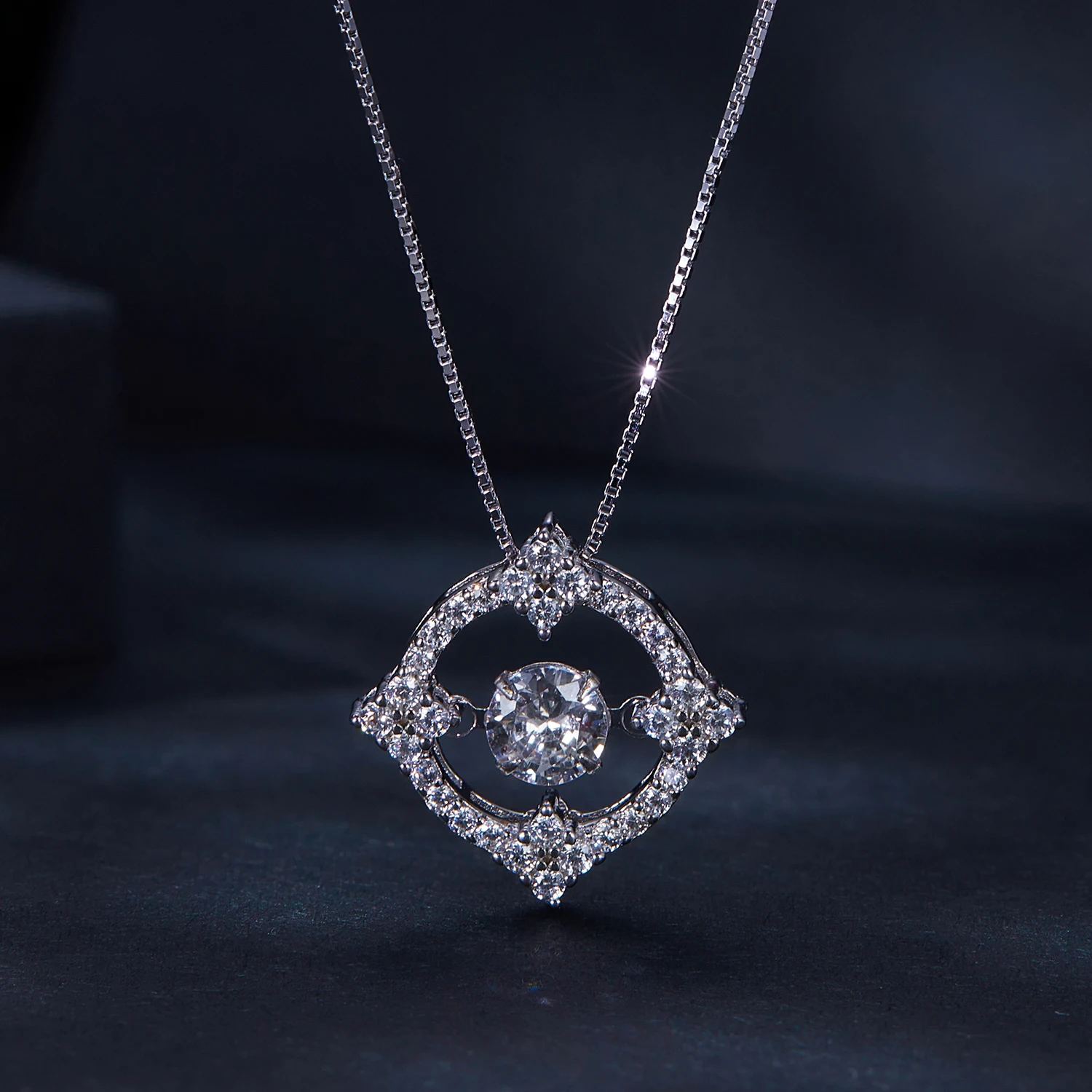 Sparkling Dancing Moissanite 14k Gold Pendant Necklace for Women  Wedding Anniversary Gift S925 Sterling Fine Jewelry