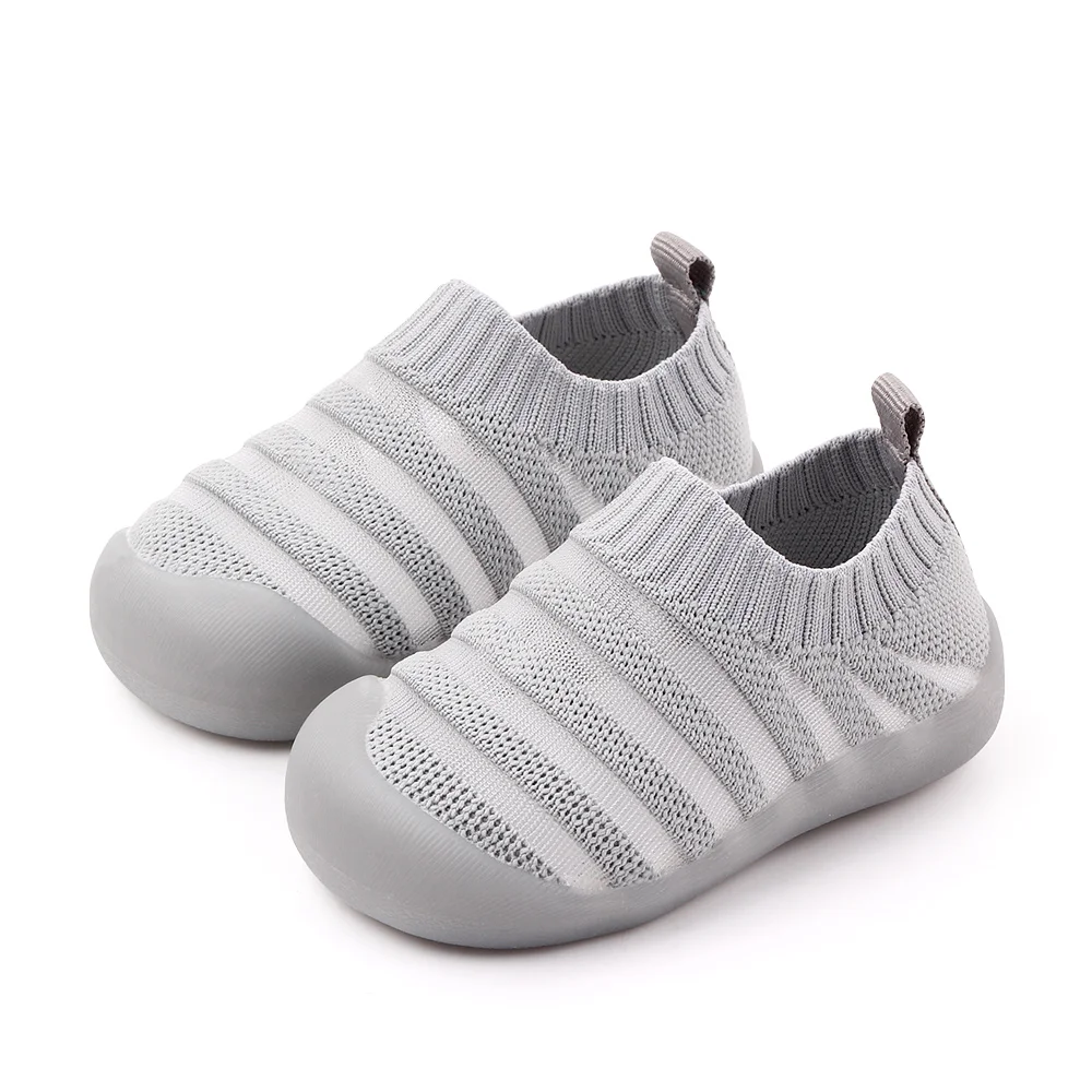 High Quality Baby Shoes Sole Newborn Shoes Design Rubber in Summer Knitting Boy Girl Kids Children EVA Sock OEM Solid Mesh D2448