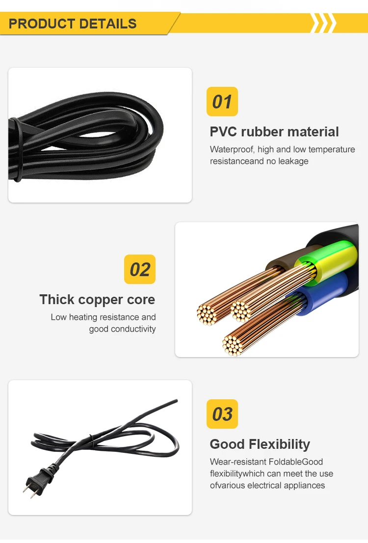 Chengken Ul Approved 2 Pin Us Power Cord Treadmill Ac Power Cord