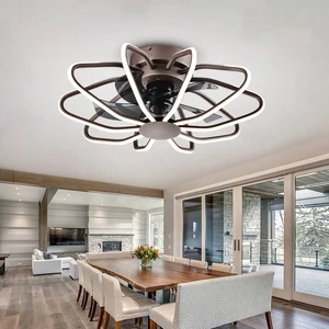 Modern Luxury New Dimmable DC LED Ceiling Fan with Lights Aluminum Body Decorative Chandelier Fan Light