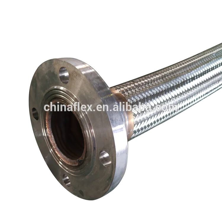 304/316/316l Braided Metal Flexible Tube Hose With Flange Stainless