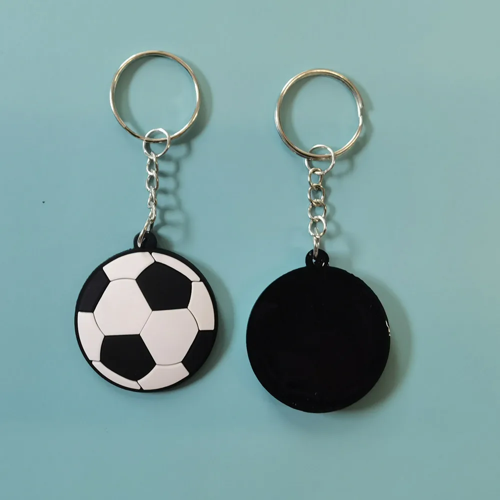 Customizable 2D Keychain with Soft Silicone PVC Flat Rubber Pendant Factory Offset Printing Custom Logo