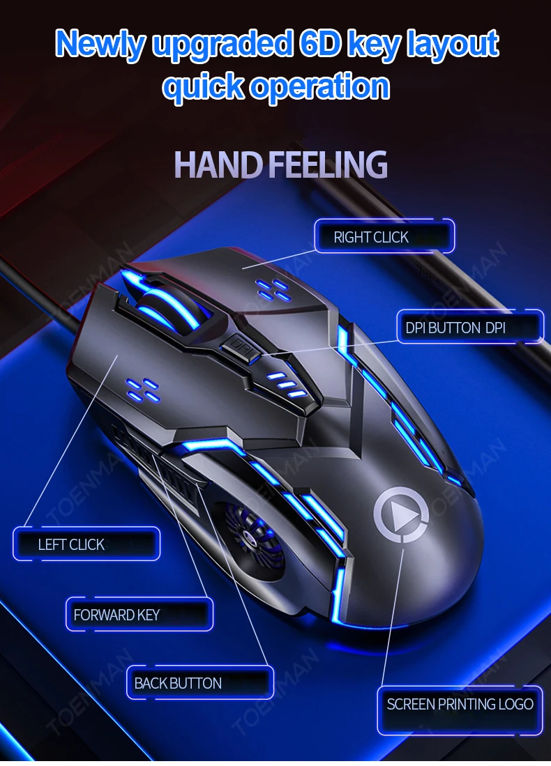 Professional Computer Accessories USB Wired Mechanical Gaming Keyboard And Mouse Combo RGB Lighting Backlit Gamer Keyboard