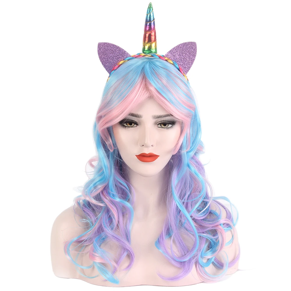 Magical Girls Unicorn Horn perruque de cheveux bandeau de conte de fées Cosplay Fancy Dress 