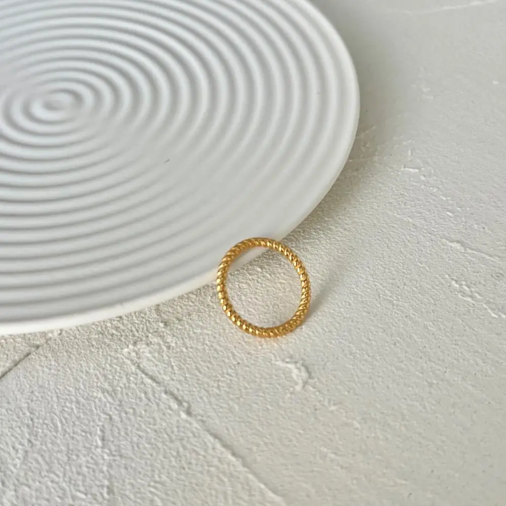 KAKODIY Classic 18K Gold Plated Ring Jewelry Engagement 925 Sterling Silver Snakeskin Pattern Simple Ring detail 5