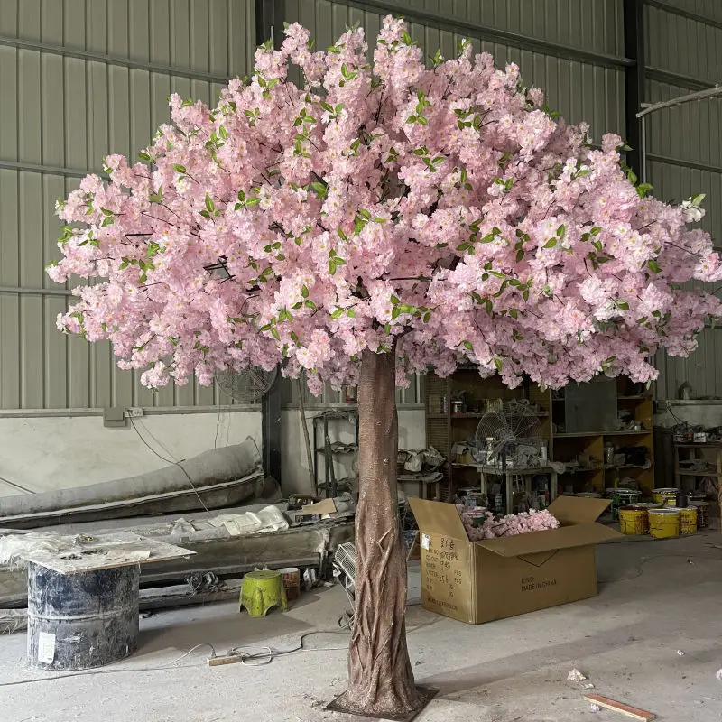Fake Faux Silk Sakura Branches Tree Red Pink White Live Plant Artificial Japanese Cherry Blossom Tree for Indoor Wedding Decor