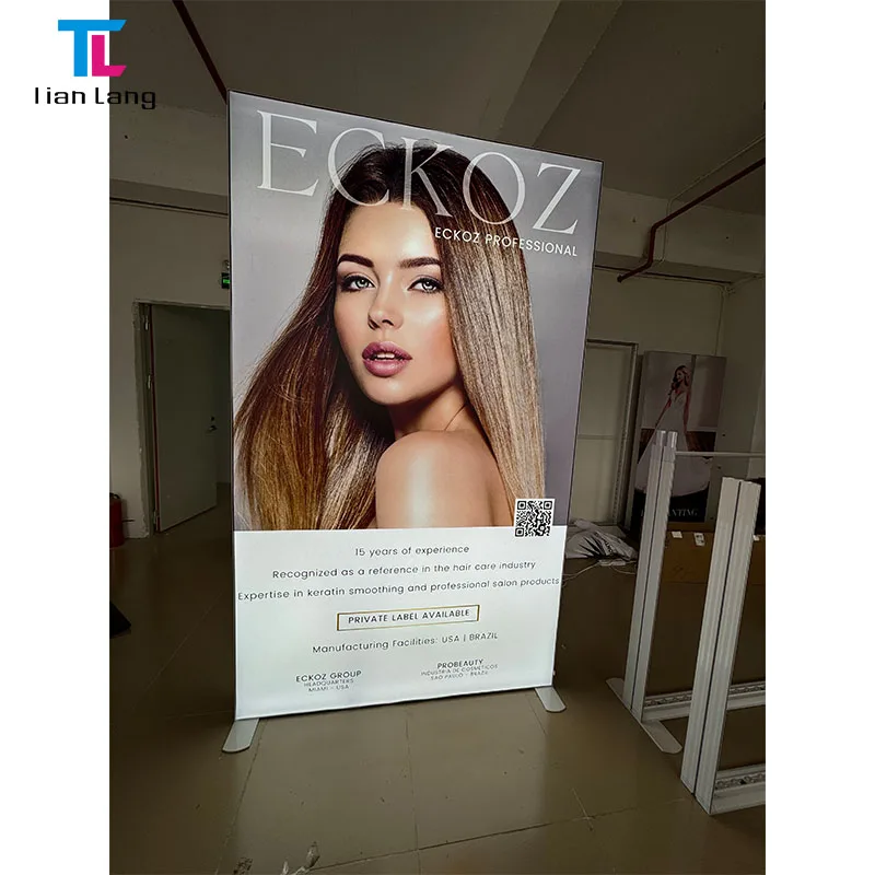 Kannatav lihtne kokkupanek uus disain kohandatud trükk pop-up raam reklaamne valgustatud taustasein trade show booth ekraan