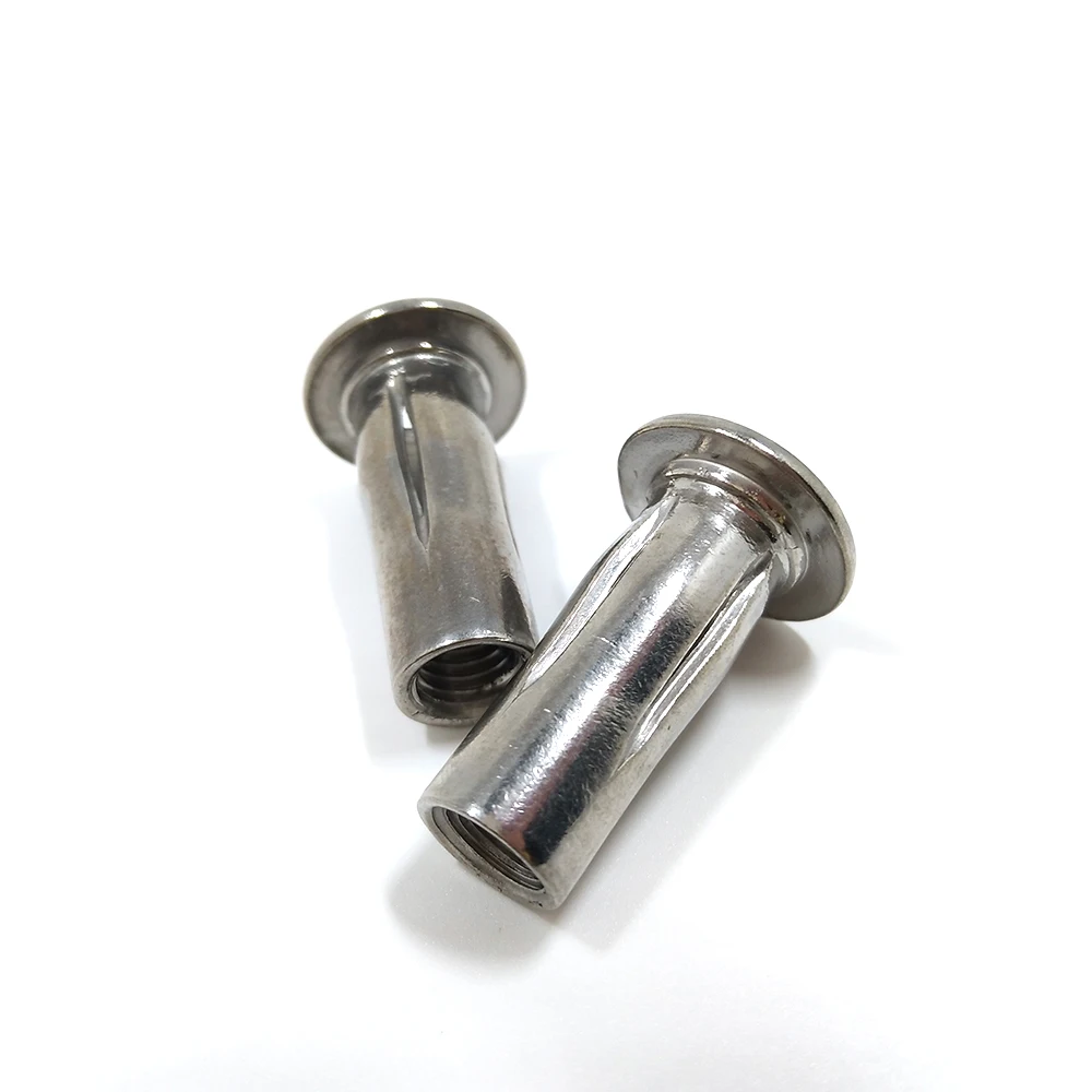 Hesheng M8 Large Flange Aluminum Rivet Nuts - 50 Pack - Metric Rivnut Nutsert Inserts