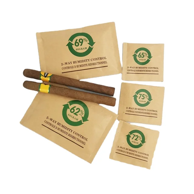 Custom 8g RH 62% cigar humidor box case 2 way 2-way humidity control pack humidifier bag for cigars