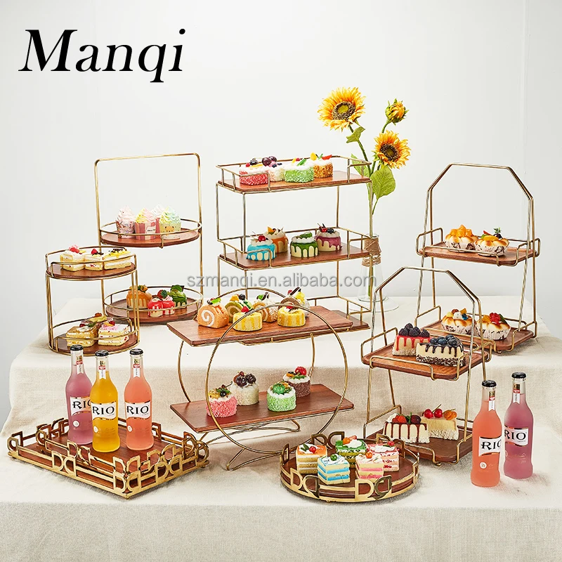 Supplies Buffet Display Stand Cake Tools Metal Cake Table Buffet Riser Crystal Round Square