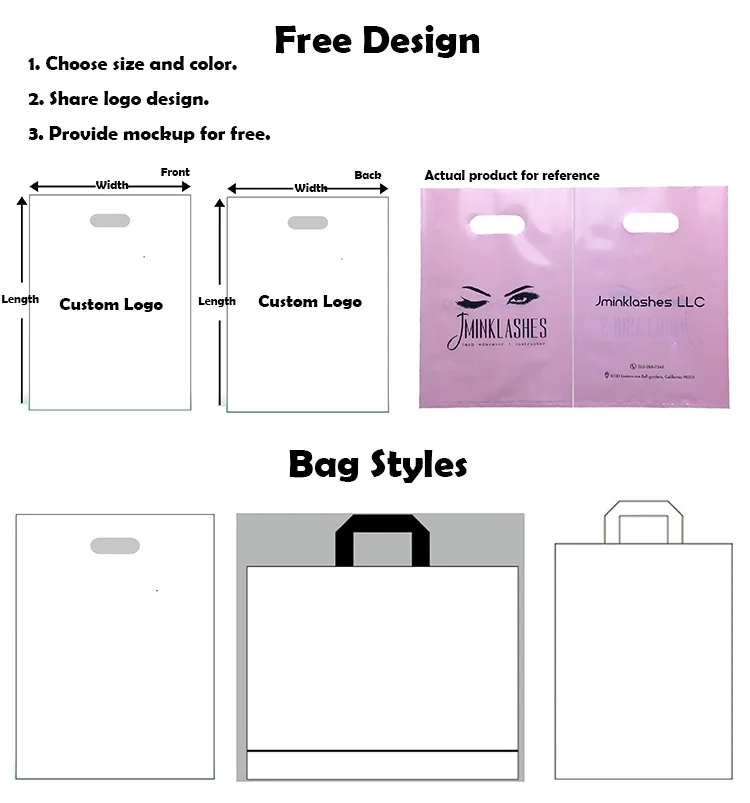 Professional Custom Retail Shopping Plastic Bag Black Merchandise Bags ...